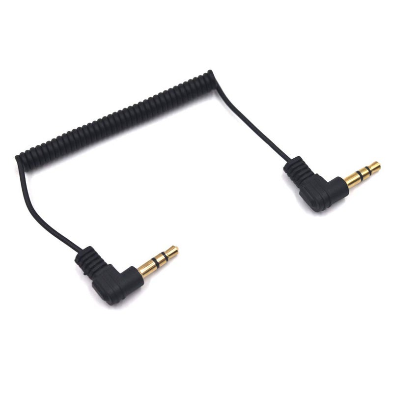 Kework 30cm 3.5mm TRS Audio Coiled Cable, 90 Degree Angle to 90 Degree Angle 1/8" 3.5mm 3 Pole Jack Male to Male Stereo Headphone Aux Spring Spiral Cord, 2 Pack, Cable OD 1.5mm - Image 5